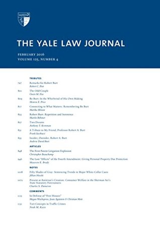Read Online Yale Law Journal: Volume 125, Number 4 - February 2016 - Yale Law Journal | PDF