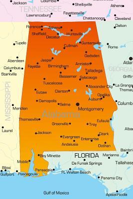 Read Online Map of Alabama Journal: 150 Page Lined Notebook/Diary -  file in PDF