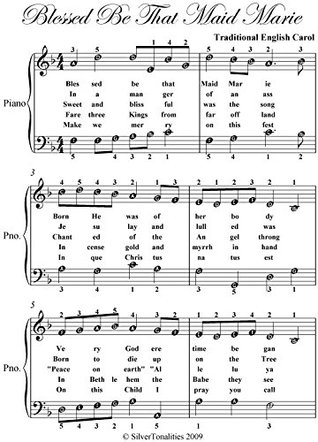 Download Blessed Be That Maid Marie Easy Piano Sheet Music - Christmas Carol file in ePub