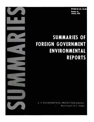 Read Online Summaries of Foreign Government Environmental Reports: Number 41 - U.S. Environmental Protection Agency file in ePub