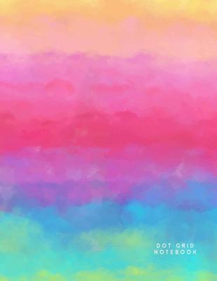 Read Online Dot Grid Notebook: Watercolor Rainbow Colors Blank Bullet Dotted Journal Cute Planner Sketch Book Diary Designing Journaling, 110 Pages, Large (8.5 X 11 In) -  file in PDF