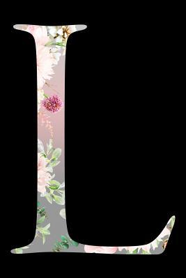 Read Online L: 105 Page Dot Grid Journal: 6x9 Floral Initial Dotted Notebook: Satin Matte Black Cover -  file in PDF