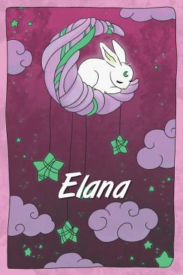Read Elana: personalized notebook sleeping bunny on the moon with stars softcover 120 pages blank useful as notebook, dream diary, scrapbook, journal or gift idea - Jenny Illus | PDF