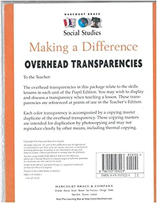 Read Online Harcourt Brace Social Studies Making a Difference Overhead Transparencies - Harcourt Brace file in PDF