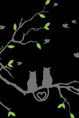 Download Notebook: two gray kitty cats sitting on a branch making a heart with their tails 6 X 9 150 white pages with gray black lines - 75 sheets - for journaling or note taking, doodling, drawing, sketching in gloss soft cover -  | ePub