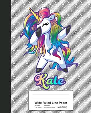 Full Download Wide Ruled Line Paper: KATE Unicorn Rainbow Notebook -  file in PDF