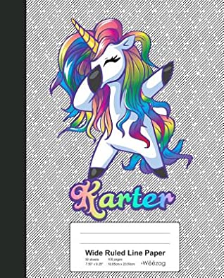 Full Download Wide Ruled Line Paper: KARTER Unicorn Rainbow Notebook -  file in ePub