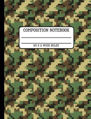 Read Online Composition Notebook Wide Ruled: Green and Brown Camo Back to School Quad Writing Book for Students 8.5 x 11 inches - Full Spectrum Publishing | PDF
