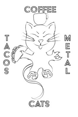 Download Cats Coffee Tacos Metal - Blank Lined Notebook - Mantablast file in PDF